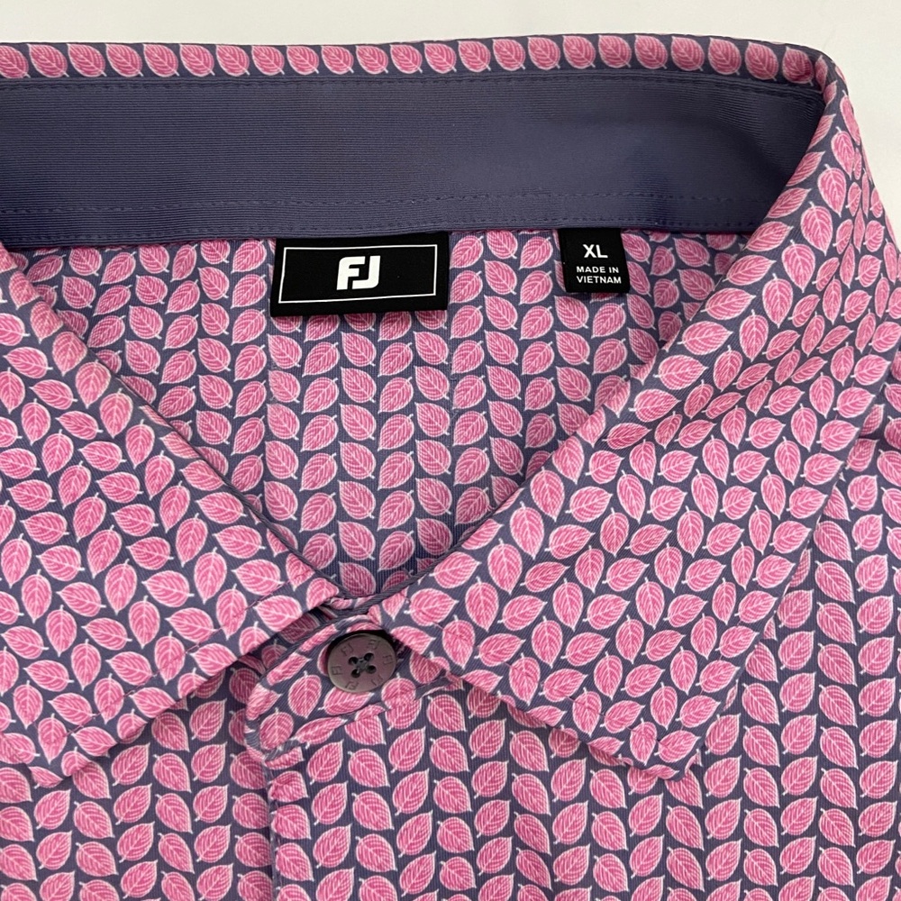 FootJoy Lisle Leaf Print Golf Polo Shirt